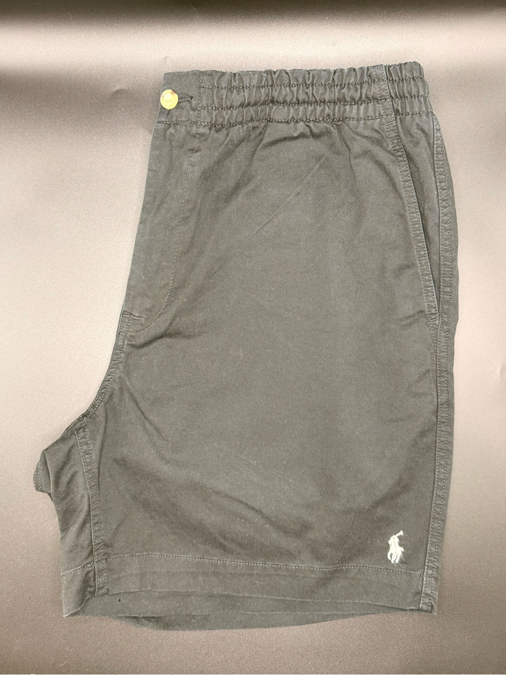 Men’s Polo Ralph Lauren Black Elastic Waist Polo Shorts with Zip Fly SZ XL